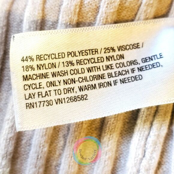 A New Day Cream Ribbed Knit Sweater Dress Mock Neck Midi Bodycon XXL - Picture 9 of 14